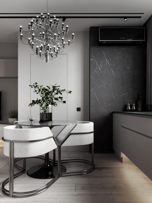 Безупречный стиль: нарядный интерьер однокомнатной квартиры площадью 41 квадратный метр. 03