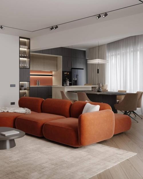 Вдохновляйтесь сочетанием мягких природных оттенков в дизайне кухни - гостиной! 04