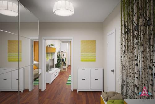 Вариант интерьера квартиры - студии от застройщика. 02