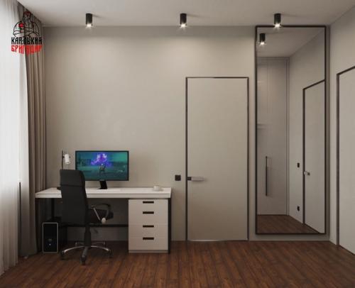 Евро трёхкомнатная квартира с уютной спальней и рабочим кабинетом. 03