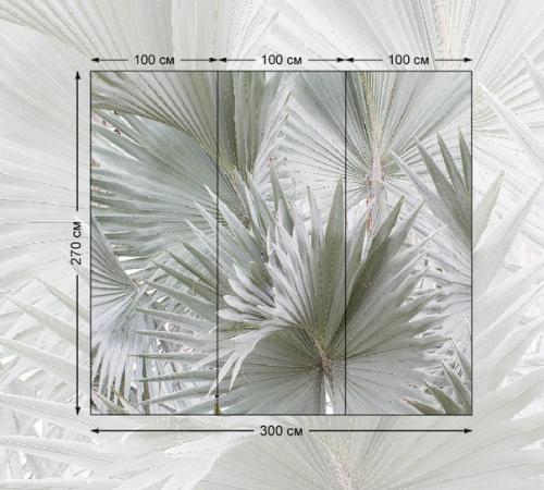 Идеальный вариант для белого или серого интерьера - эти модные тропические обои с листьями финиковых пальм! 01