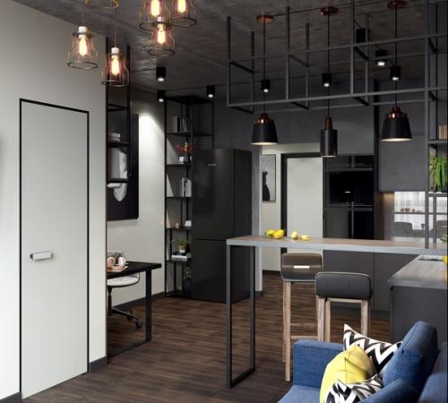 Проект 1-комнатной квартиры 45 кв. 03