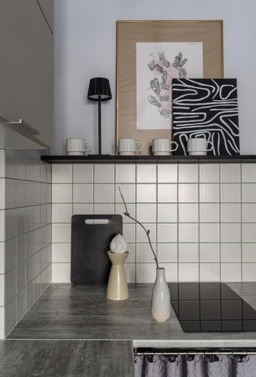 Интерьер маленькой квартиры - студии 20, 7 м 2 (23, 6 м 2 с балконом) в ЖК 9 ярдов в Воронеже. 02