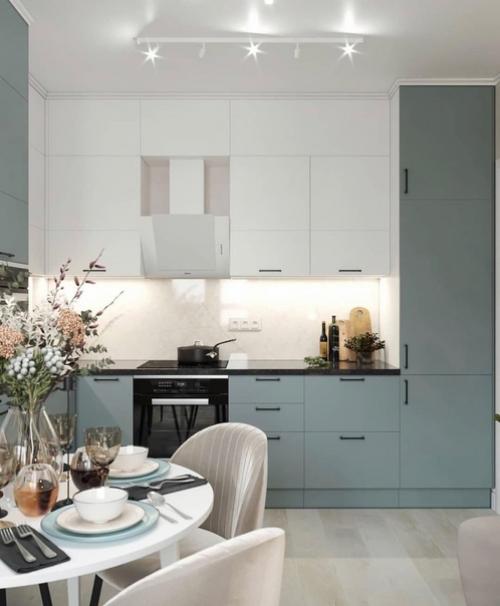 Дизайн кухни - гостиной 16 кв. 02