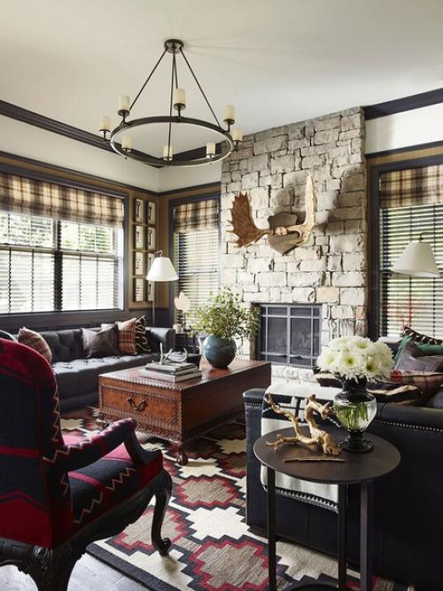 Дерево, тёмные тона и разнообразные принты: дом, вдохновленный амбарами среднего Запада США. 02