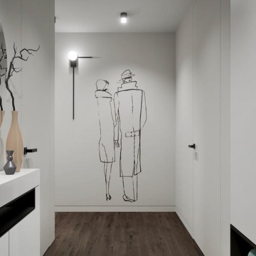 Дизайн прихожей.  Сперва визуализация была выполнена в виртуальной реальности. 02