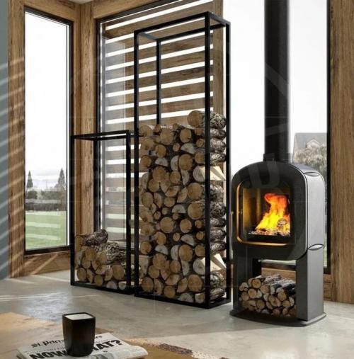 Дровник у камина - не просто хранилище для поленьев, а важный элемент уютного интерьера! 01