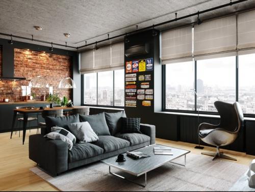 Квартира в стиле лофт Москва. 02