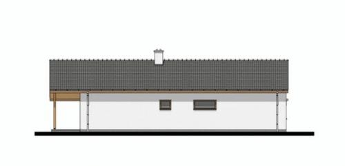 Фасады и планировка одноэтажного дома c террасой. 02