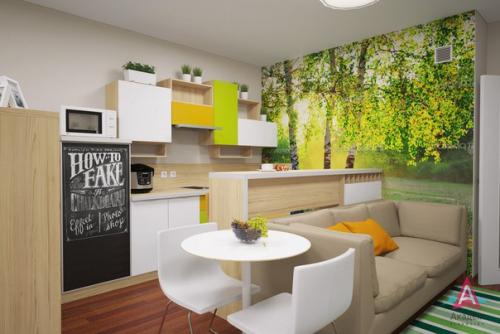 Вариант интерьера квартиры - студии от застройщика. 05