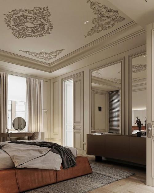 Интерьер этой роскошной мастер - спальни выполнен в тёплых, спокойных тонах, что создаёт уютную атмосферу, располагающую к отдыху и расслаблению. 02