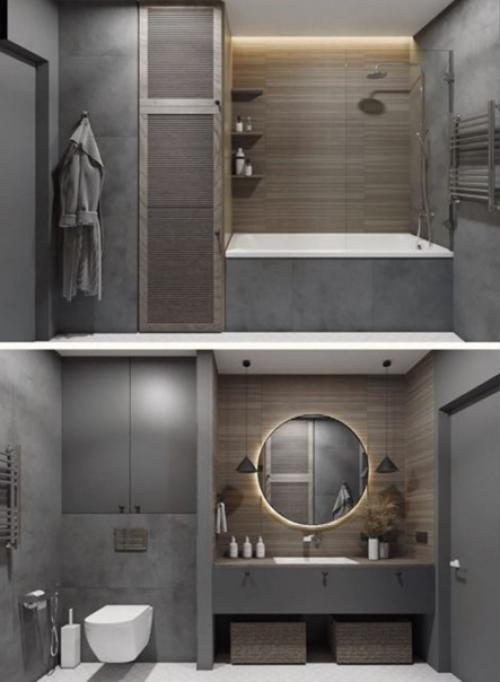 Современный монохромный интерьер квартиры площадью 45 кв. 08