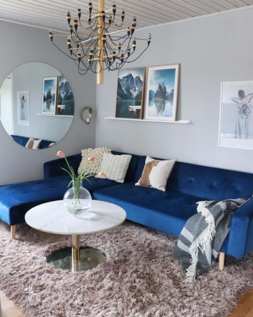 Цвет неба в вашей гостиной: 9 потрясающих синих диванов для уютного интерьера. 06
