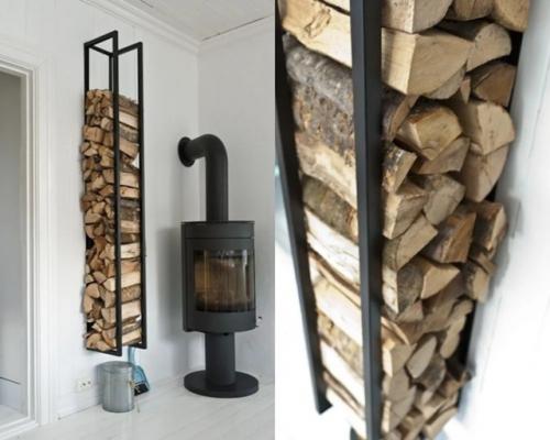 Дровник у камина - не просто хранилище для поленьев, а важный элемент уютного интерьера! 02