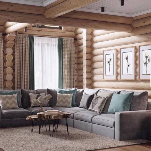 Светлый интерьер. Деревянного домика. 06