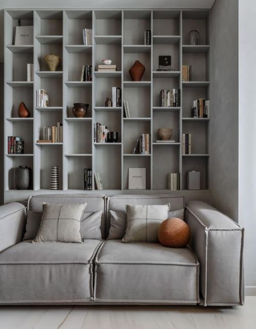 Реализованный интерьер спокойной квартиры, площадью 68 кв. 01