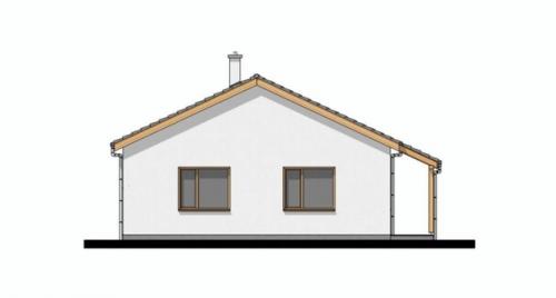 Фасады и планировка одноэтажного дома c террасой. 03