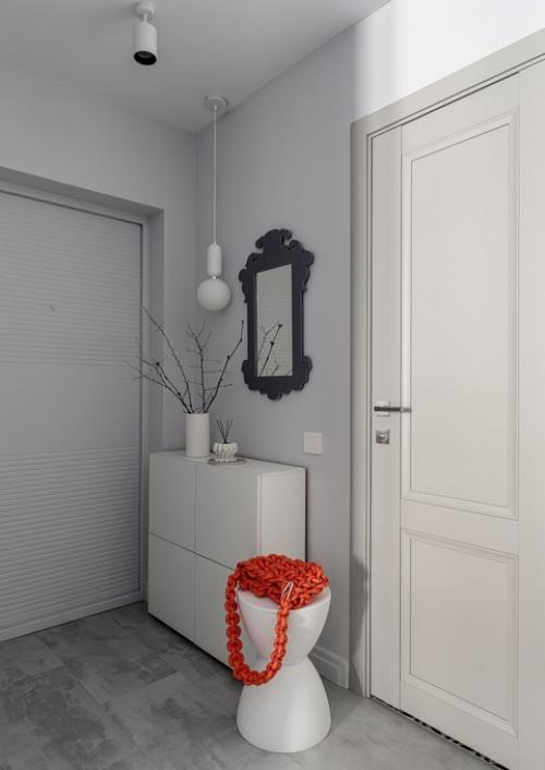 Интерьер маленькой квартиры - студии 20, 7 м 2 (23, 6 м 2 с балконом) в ЖК 9 ярдов в Воронеже. 09