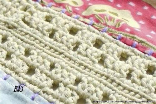 Плед из обвязанных крючком лоскутков. 06 Плед из обвязанных крючком лоскутков. 06