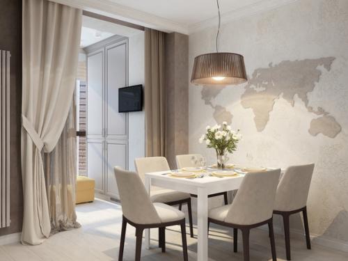 Кухня в светлом сером цвете. 03