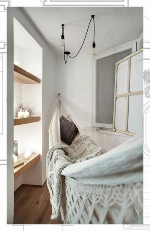 В интерьер с кучей разных необычных вещей гамак впишется отлично. 03