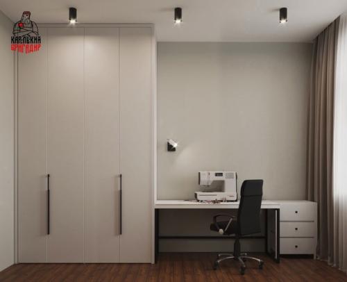 Евро трёхкомнатная квартира с уютной спальней и рабочим кабинетом. 04