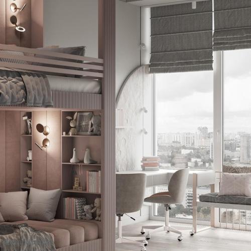 Как сделать интерьер детской комнаты для девочки красивым, желанным, интересным и практичным! 03