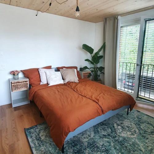 Кухня с наполовину окрашенными стенами и ковры в интерьере: современный дом с деревянным потолком в Турции. 03