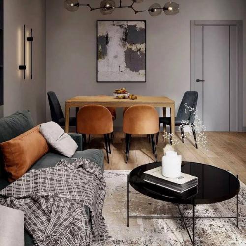 Объединение кухни и гостиной в общее пространство требует рационального подхода к планировке и выбору отделочных материалов, мебели, текстиля. 05