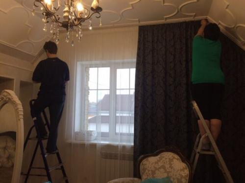 Вот так мы текстилем спальню в загородном коттедже оформили. 01