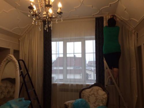 Вот так мы текстилем спальню в загородном коттедже оформили. 03