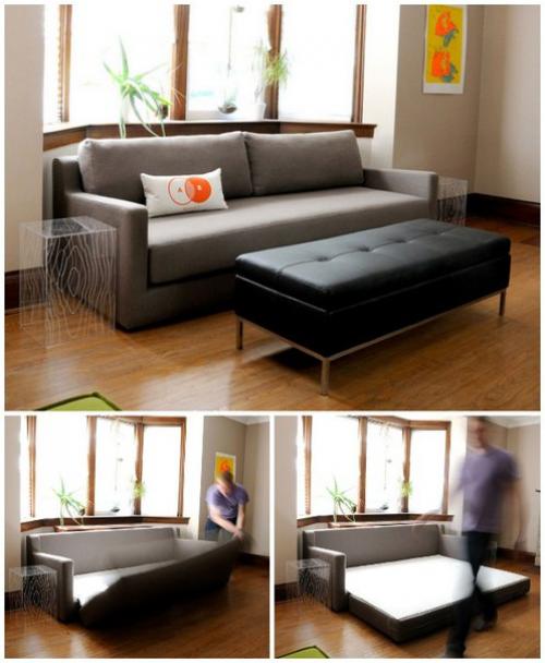 Идеи для малогабаритных квартир - дизайн спальни - гостиной. 01