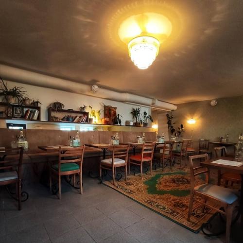 Синичка бар.  Ресторация стилизована под советские заведения и всё в ней продумано до мелочей: вывеска, обои, мебель и прочие предметы интерьера. 01