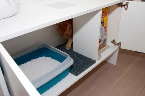 Как в интерьере спрятать кошачий лоток! 02