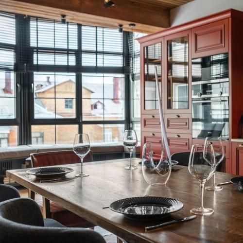 Интерьер кухни - гостиной в стиле лофт. 03