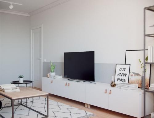 Простая и легкая гостиная в современном - скандинавском стиле с дом серии п 44 т (если не ошибаюсь. 03