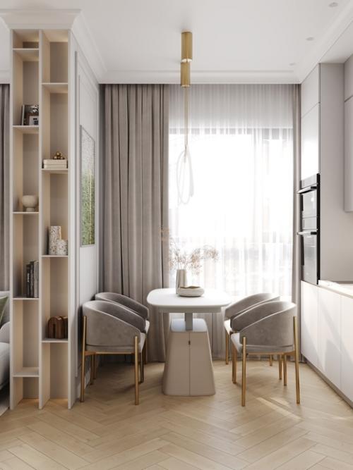 Проект квартиры - студии 35, 4 м 2 в ЖК Level причальный в Москве. 01