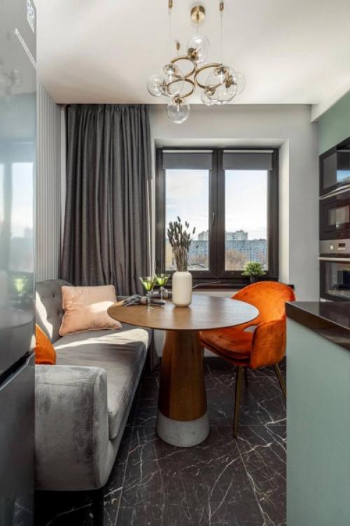 Классный, современный интерьер однокомнатной квартиры, 33 м. кв. 01