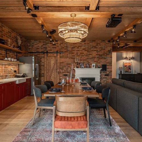 Интерьер кухни - гостиной в стиле лофт. 07