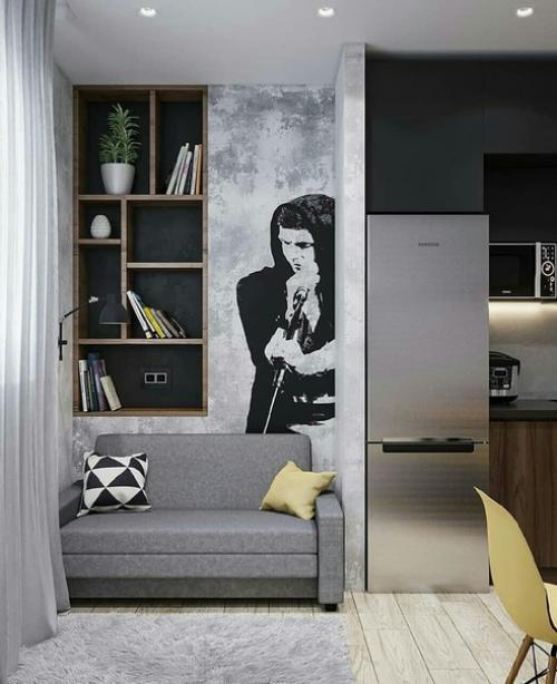 Кухня - гостиная в однокомнатной квартире. 03