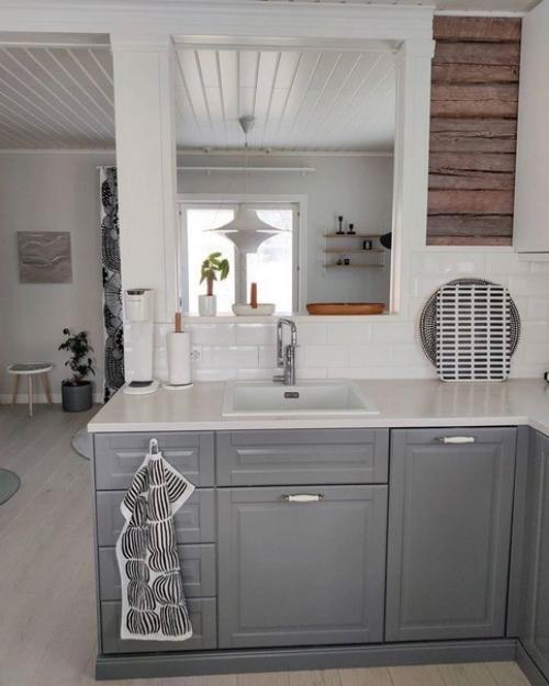 Серая кухня прекрасна тем, что может отражать элегантность и придавать интерьеру современный и стильный вид. 04