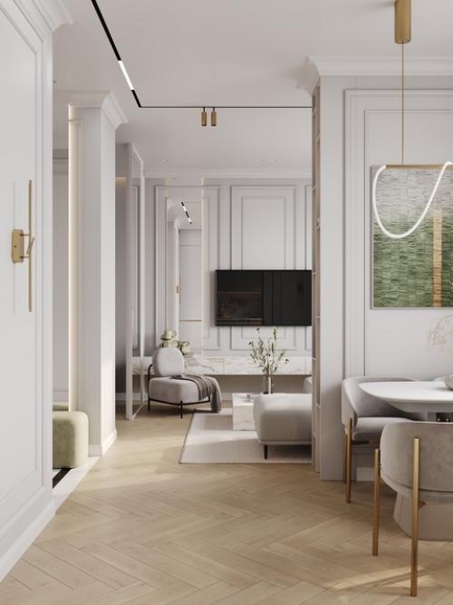 Проект квартиры - студии 35, 4 м 2 в ЖК Level причальный в Москве. 03