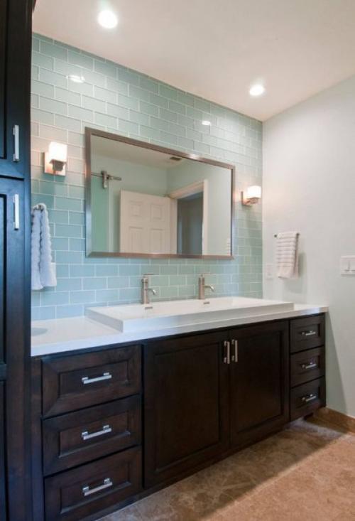 Стеклянная плитка в интерьере кухни и ванной! 02