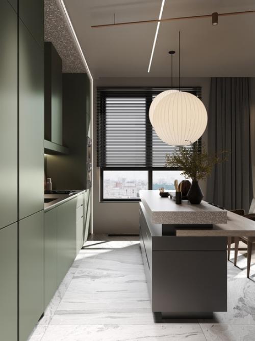 Современный интерьер с азиатскими мотивами для семейной пары с ребенком. 03