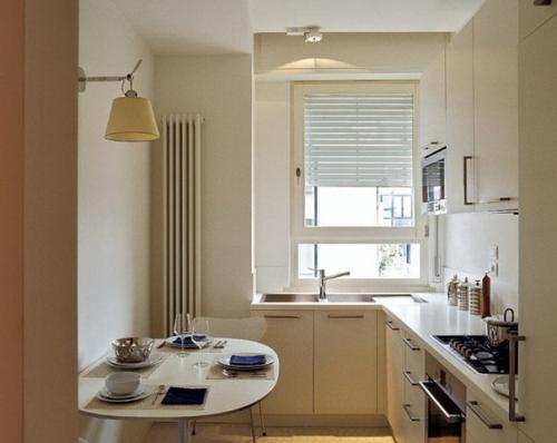 Столовая и кухня в бежевых тонах. 06