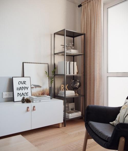 Простая и легкая гостиная в современном - скандинавском стиле с дом серии п 44 т (если не ошибаюсь. 05