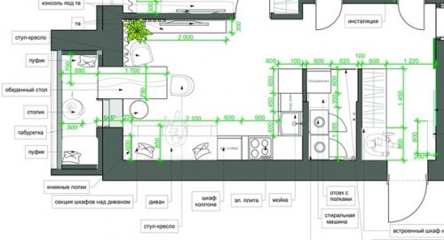 Кyxня Проектaeвродвушкa.