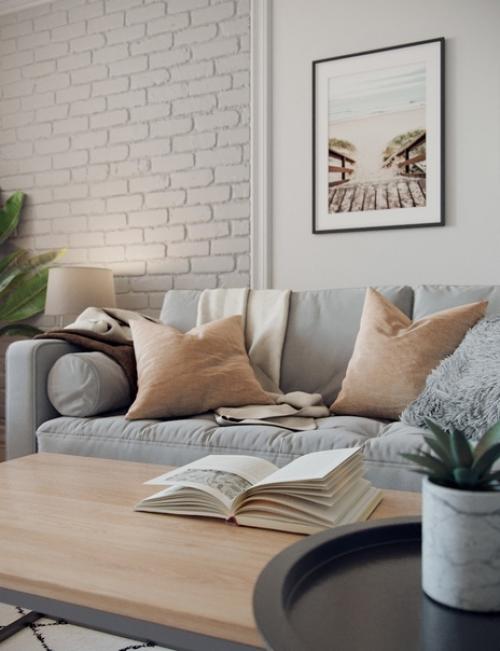 Простая и легкая гостиная в современном - скандинавском стиле с дом серии п 44 т (если не ошибаюсь. 04