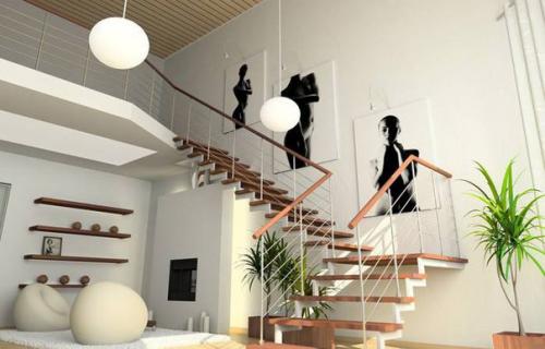 Дизайн лестниц в частном доме. 04