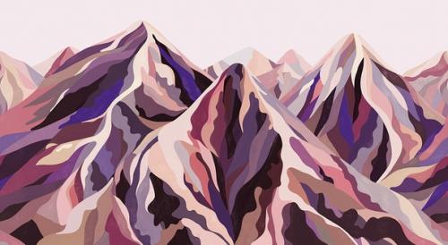 Вдохновляющая цветовая гамма обоев Mountain Voyage Purpur выглядит так, будто создана для самой модной гостиной! 04